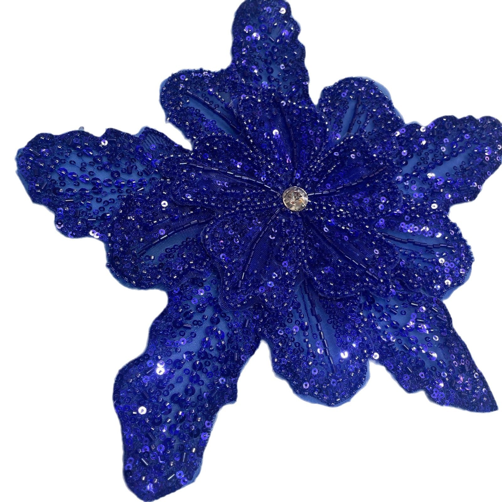 Multicolor Layered Sequin & Beaded 3D Floral Appliqué – Decorative Patch for Dresses, Evening Gowns & Bridal Fashion Accessories
