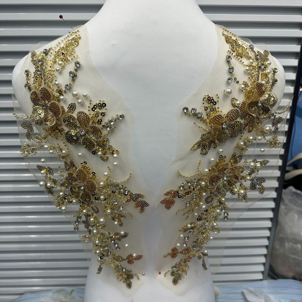 New Arrival Multi-Color Lace Embroidered Sequin Trim - DIY Bridal/Evening/Dance Costume Applique Lace Border