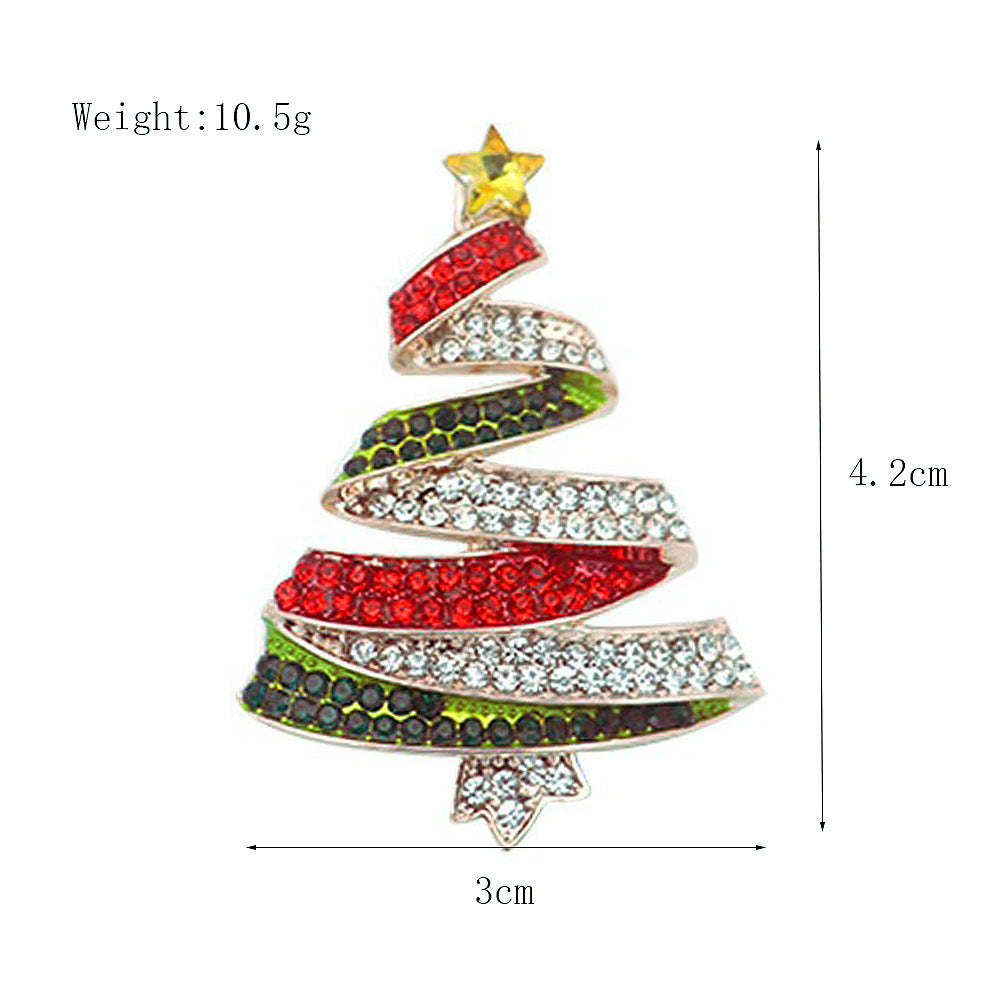 Women's Christmas Brooches Set - New Fashion Santa Tree Reindeer Wreath Snowflake Bell Pins