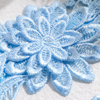 Bridal Garter Set, Light Blue 3d Flower Lace Garter Belt, Stretch Elastic Non-slip Wedding Garter For Bride