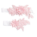 Bridal Garter Set, Light Blue 3d Flower Lace Garter Belt, Stretch Elastic Non-slip Wedding Garter For Bride