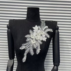 3D Embroidered Lace Floral Appliqué - Decorative Trim for Dresses & DIY Fashion