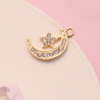 Vintage Star Moon Hollow Pendant Handmade Star Moon Pendant Bracelet Necklace Accessories DIY Alloy Accessories