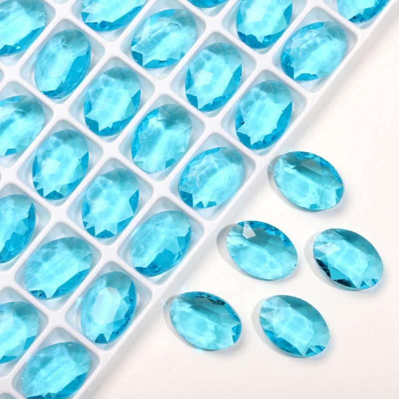 K9 Glass 10x14mm Ice Oval Pointed-Back Rhinestones – Bulk Colorful Marquise Gems for Nail Art