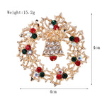 Women's Christmas Brooches Set - New Fashion Santa Tree Reindeer Wreath Snowflake Bell Pins