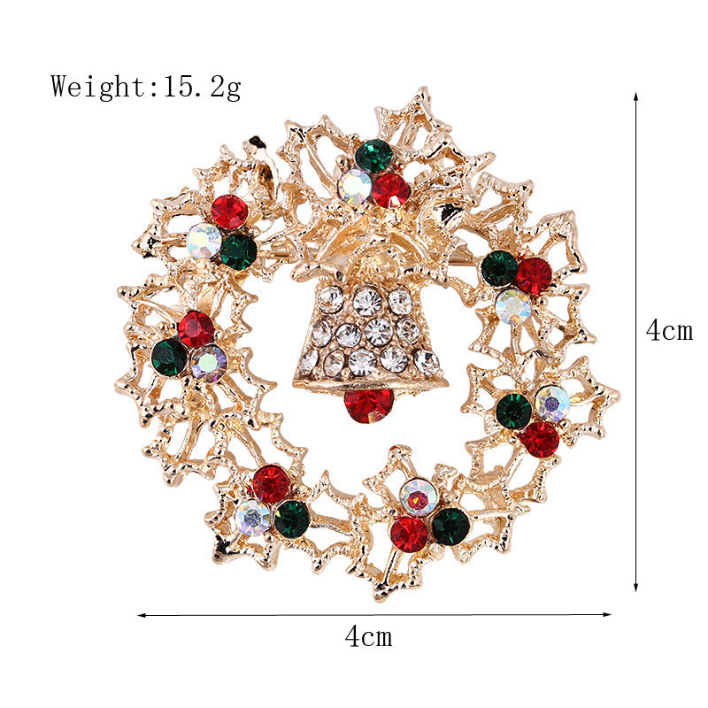 Women's Christmas Brooches Set - New Fashion Santa Tree Reindeer Wreath Snowflake Bell Pins