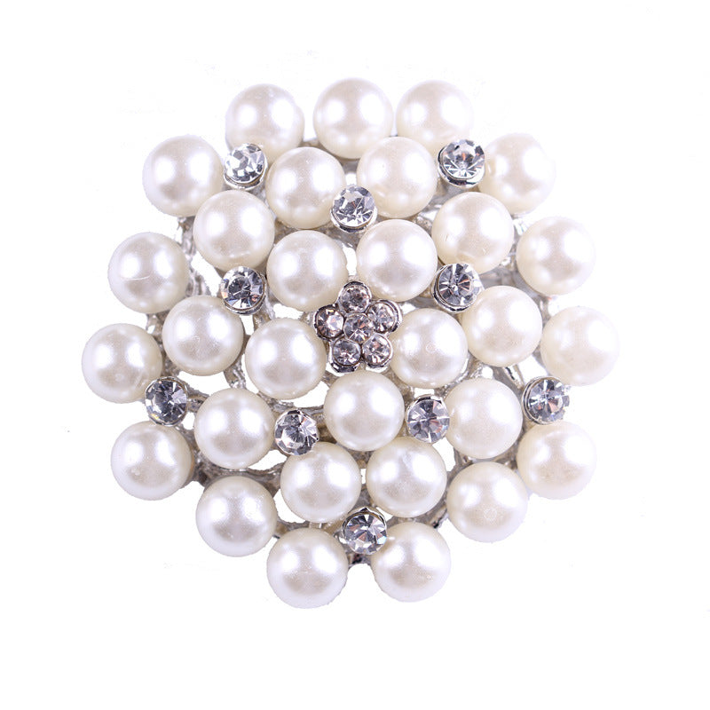 Korea style full pearl swan rhinestone flower brooch pin -women's fashion accessories