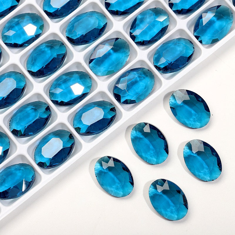 K9 Glass 10x14mm Ice Oval Pointed-Back Rhinestones – Bulk Colorful Marquise Gems for Nail Art