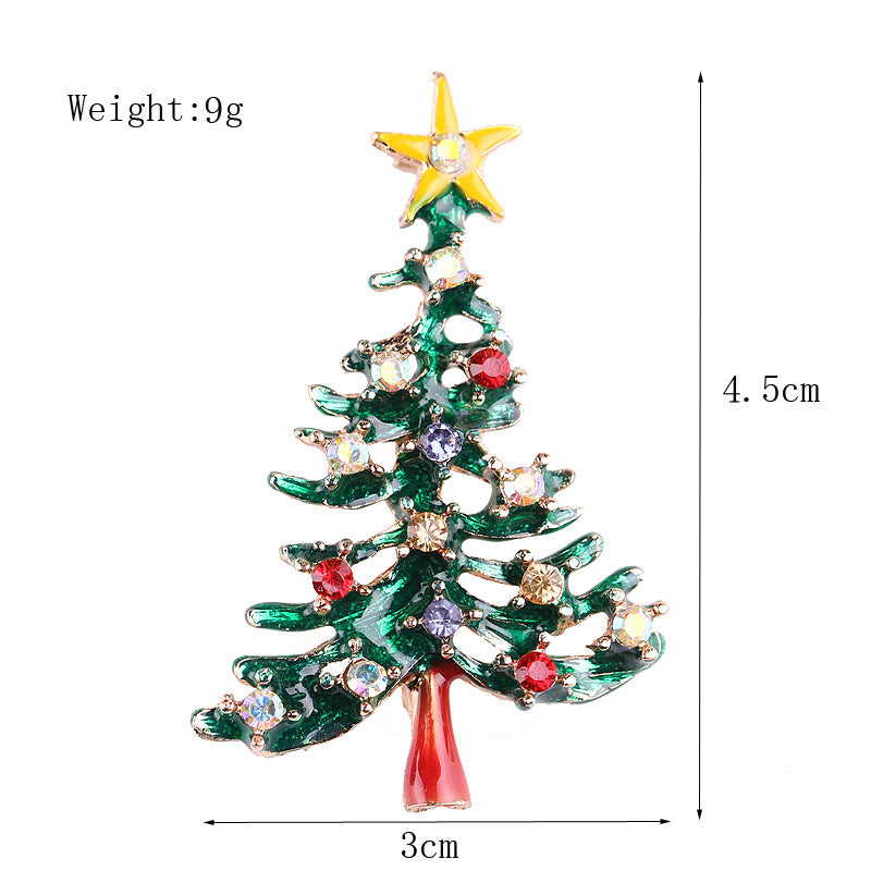 Women's Christmas Brooches Set - New Fashion Santa Tree Reindeer Wreath Snowflake Bell Pins