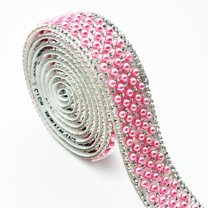 Pearl Rhinestone Strip, Self-adhesive Rhinestone Strip, Diy Jewelry Accessory, Shoe And Bag Decoration, Clothing Rhinestone Patch