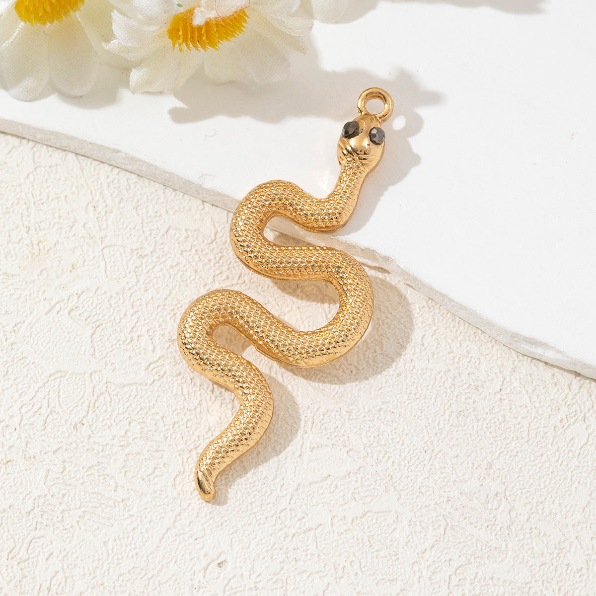 Cross Border New Diamond Inlaid Snake Shaped Alloy Pendant Bracelet Necklace Earring Accessories High-end Diy Material Accessories