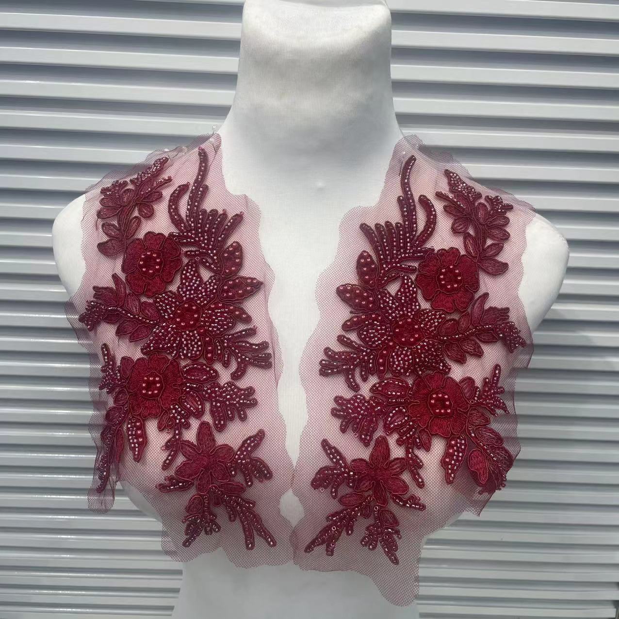 Multicolor Lace Embroidery Sequins Trim - DIY Accessories for Wedding Dresses, Evening Gowns & Dance Performance Costumes