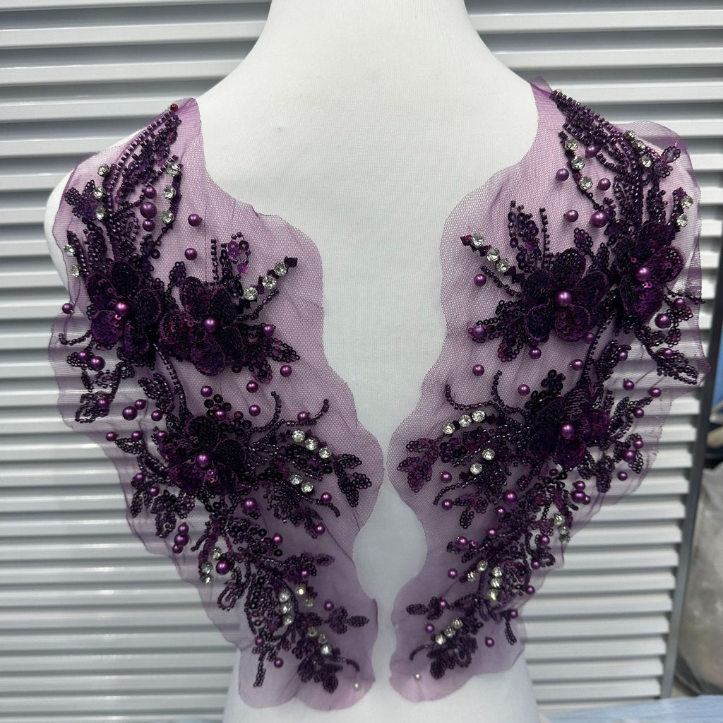 New Arrival Multi-Color Lace Embroidered Sequin Trim - DIY Bridal/Evening/Dance Costume Applique Lace Border