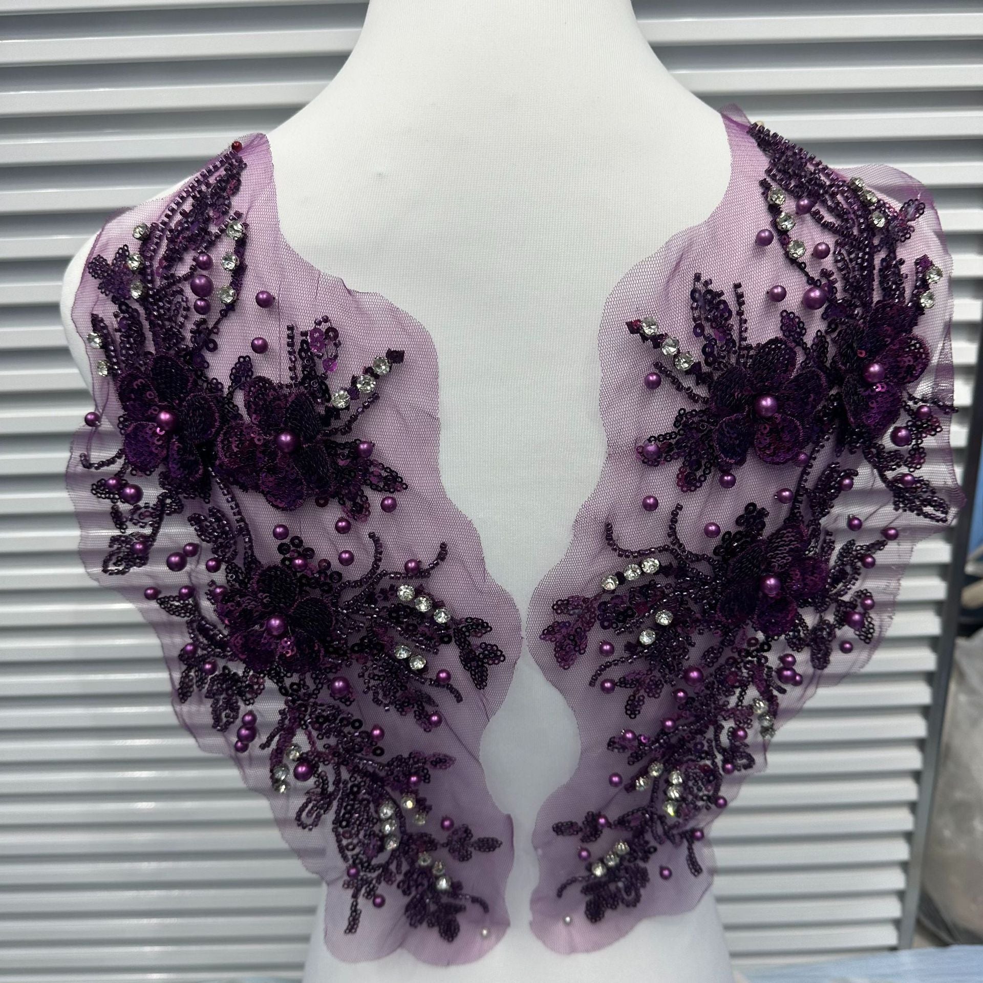 New Arrival Multi-Color Lace Embroidered Sequin Trim - DIY Bridal/Evening/Dance Costume Applique Lace Border