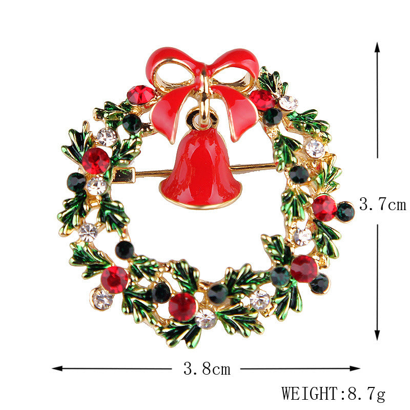 Women's Christmas Brooches Set - New Fashion Santa Tree Reindeer Wreath Snowflake Bell Pins