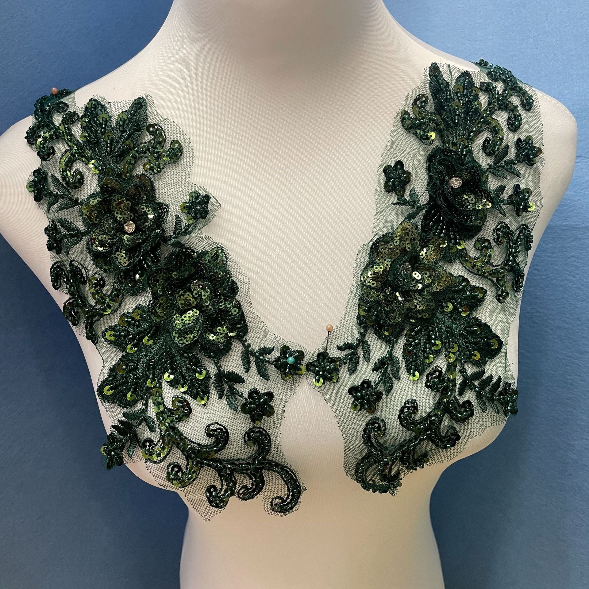 Multi-Color Large Floral Lace Embroidery Hand-Sew DIY Applique Trim - Bridal & Evening Gown Sewing Craft Supplies