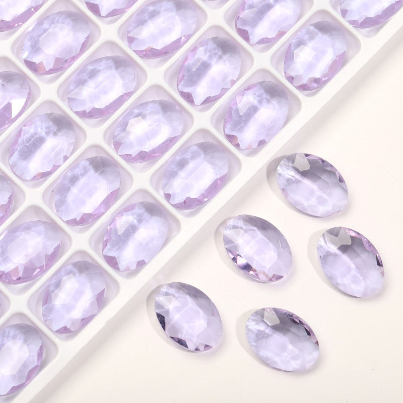 K9 Glass 10x14mm Ice Oval Pointed-Back Rhinestones – Bulk Colorful Marquise Gems for Nail Art