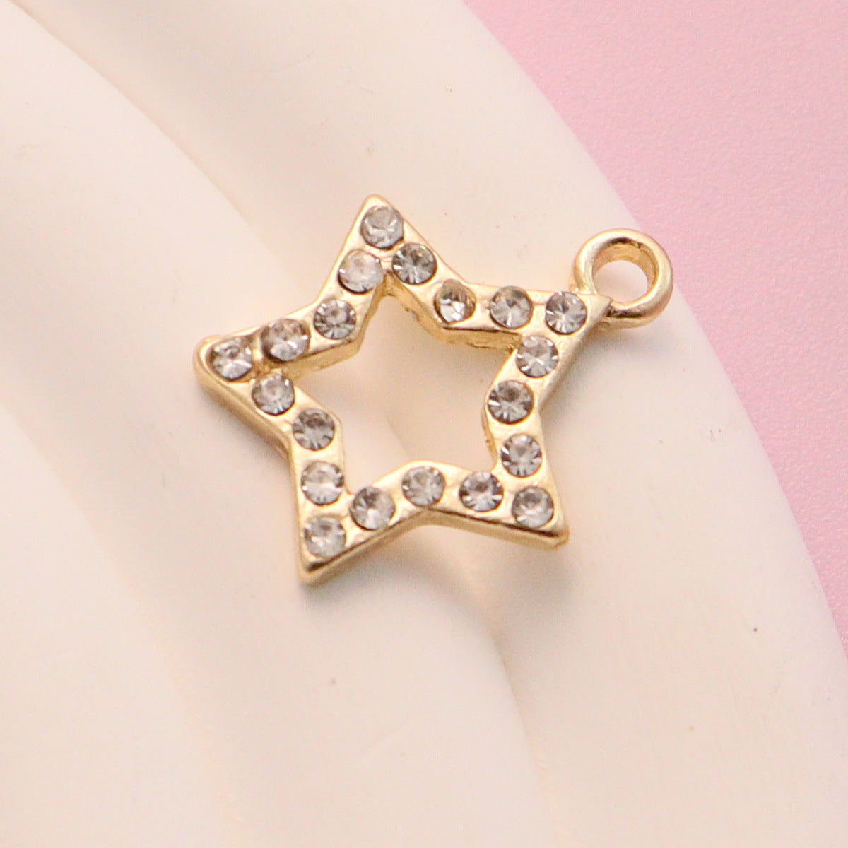 Cross Border Hollow Pentagram Diamond Inlaid Small Pendant Alloy Jewelry Accessories Diy Accessories Pendant Bracelet Clothing Material