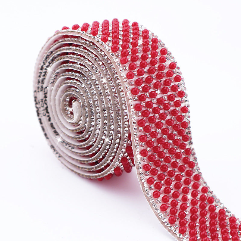 Pearl Rhinestone Strip, Self-adhesive Rhinestone Strip, Diy Jewelry Accessory, Shoe And Bag Decoration, Clothing Rhinestone Patch