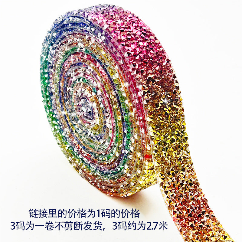 Resin rhinestone strip, self-adhesive rhinestone patch, clothing adhesive hot rhinestone DIY accessory rhinestone strip