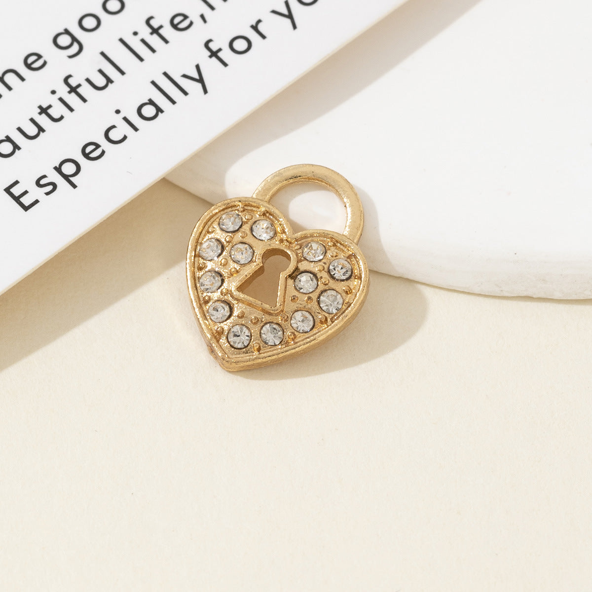 Diamond Studded Lock Pendant, Heart-shaped Lock, Fake Lock Bracelet, Earring Material, Luggage, Clothing Decoration, Diy Alloy Jewelry Accessories