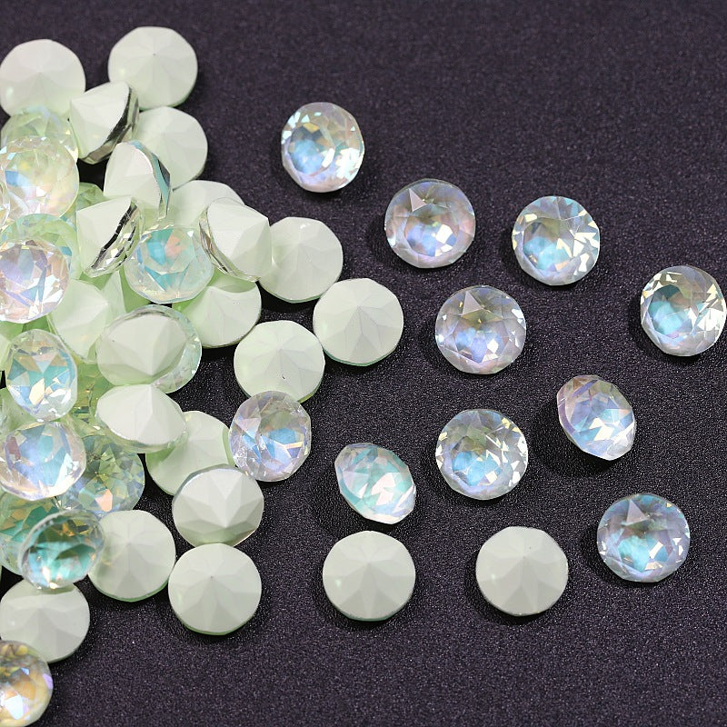 33-Facet 8mm Mocha Gradient Pointed-Back Nail Rhinestones – Mini Stacked Crystal Gems for DIY Manicure, Bag & Apparel Embellishments