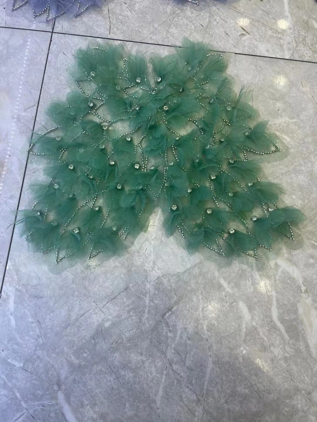 Ultra-Embellished Boho-Chic Bustier Floral Appliqué – Heavy Beaded & Sparkling DIY Trim for Evening Gowns, Stage Costumes & Ethereal Bridal Fashion Accessories