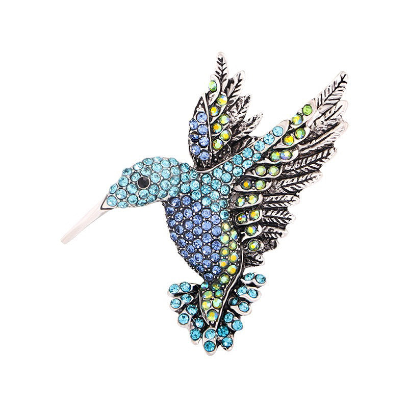 Retro Woodpecker Brooch - Full Crystal Rhinestone Eco Alloy Bird Pin, Vintage Style Women's Fashion Jewelry
