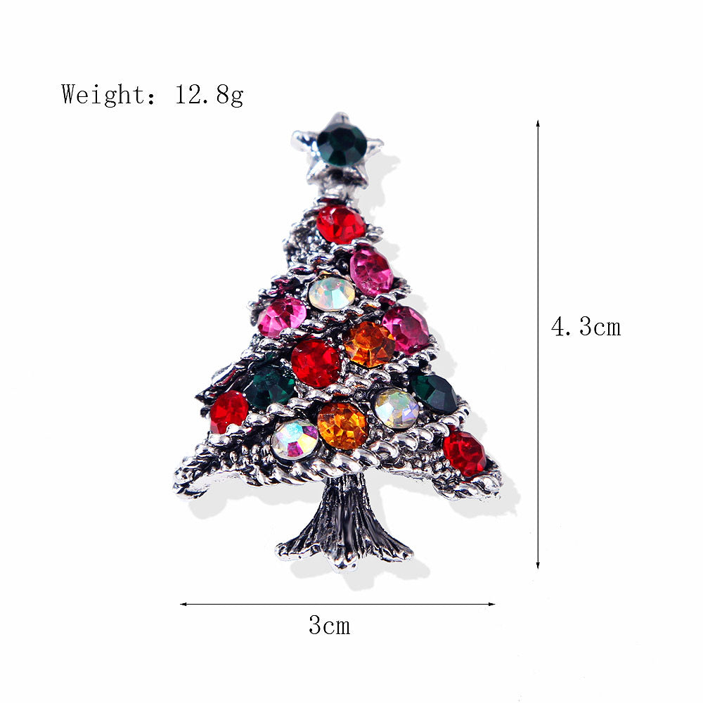 Women's Christmas Brooches Set - New Fashion Santa Tree Reindeer Wreath Snowflake Bell Pins