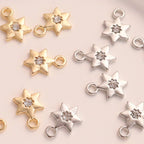 Alloy Pentagram Diamond Inlaid Small Pendant, Star Jewelry Accessories, Clothing Necklace, Mobile Phone Chain, Diy Material Small Pendant