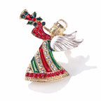 Women's Christmas Brooches Set - New Fashion Santa Tree Reindeer Wreath Snowflake Bell Pins