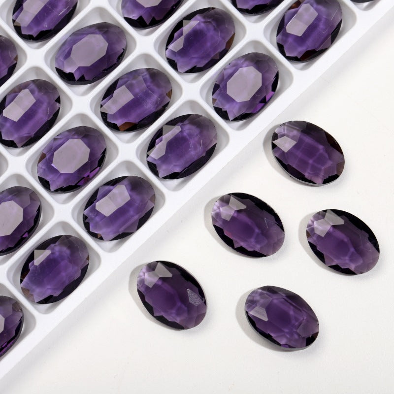 K9 Glass 10x14mm Ice Oval Pointed-Back Rhinestones – Bulk Colorful Marquise Gems for Nail Art