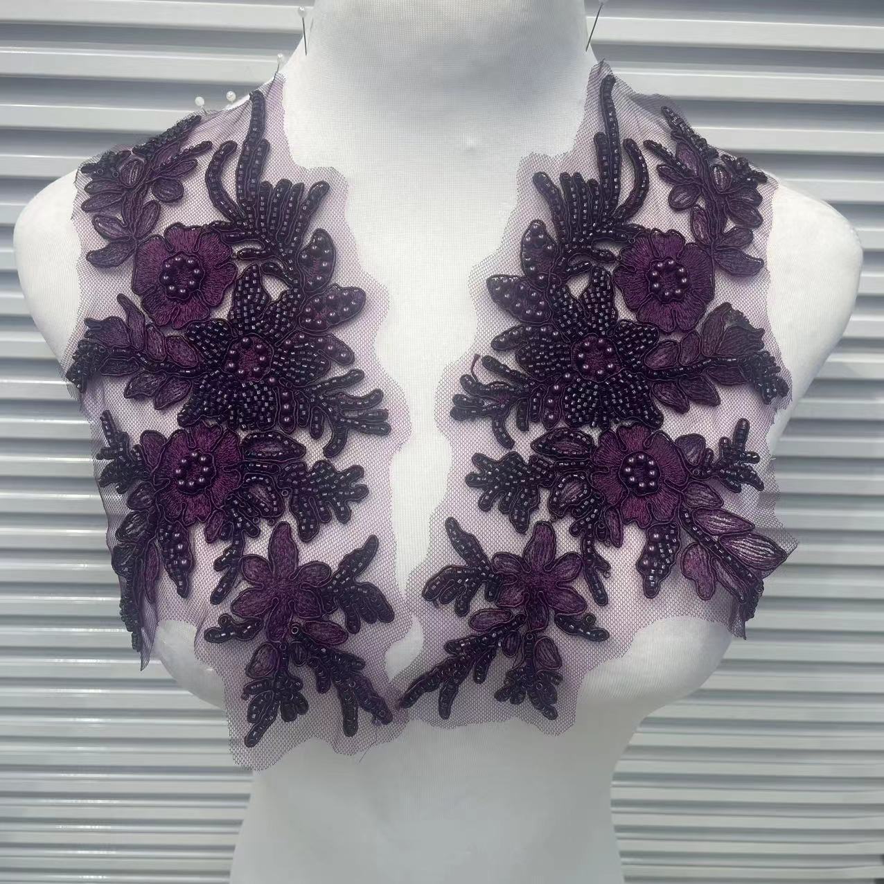 Multicolor Lace Embroidery Sequins Trim - DIY Accessories for Wedding Dresses, Evening Gowns & Dance Performance Costumes