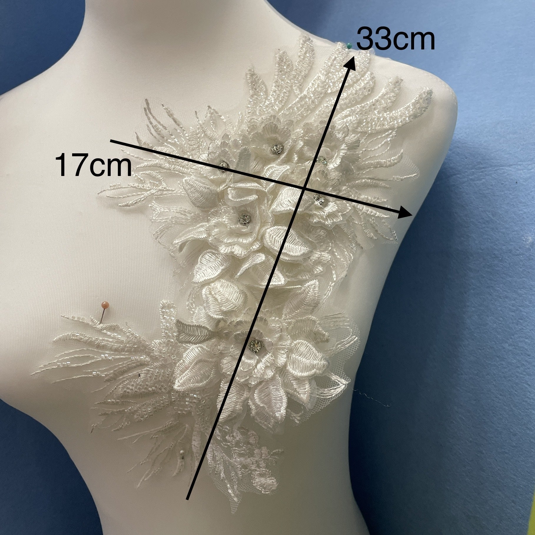 Multicolor Lace Trim with Embroidered Flowers, Beading & Crystal Glass Rhinestones – Sparkling DIY Appliqué for Wedding Dresses, Evening Gowns, Stage Costumes & Fashion Embellishment