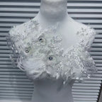 Multicolor Lace Trim with Embroidered Flowers, Crystal Glass Rhinestones & Beading – Sparkling DIY Appliqué for Wedding Dresses, Evening Gowns, Stage Costumes & Fashion Sewing Projects