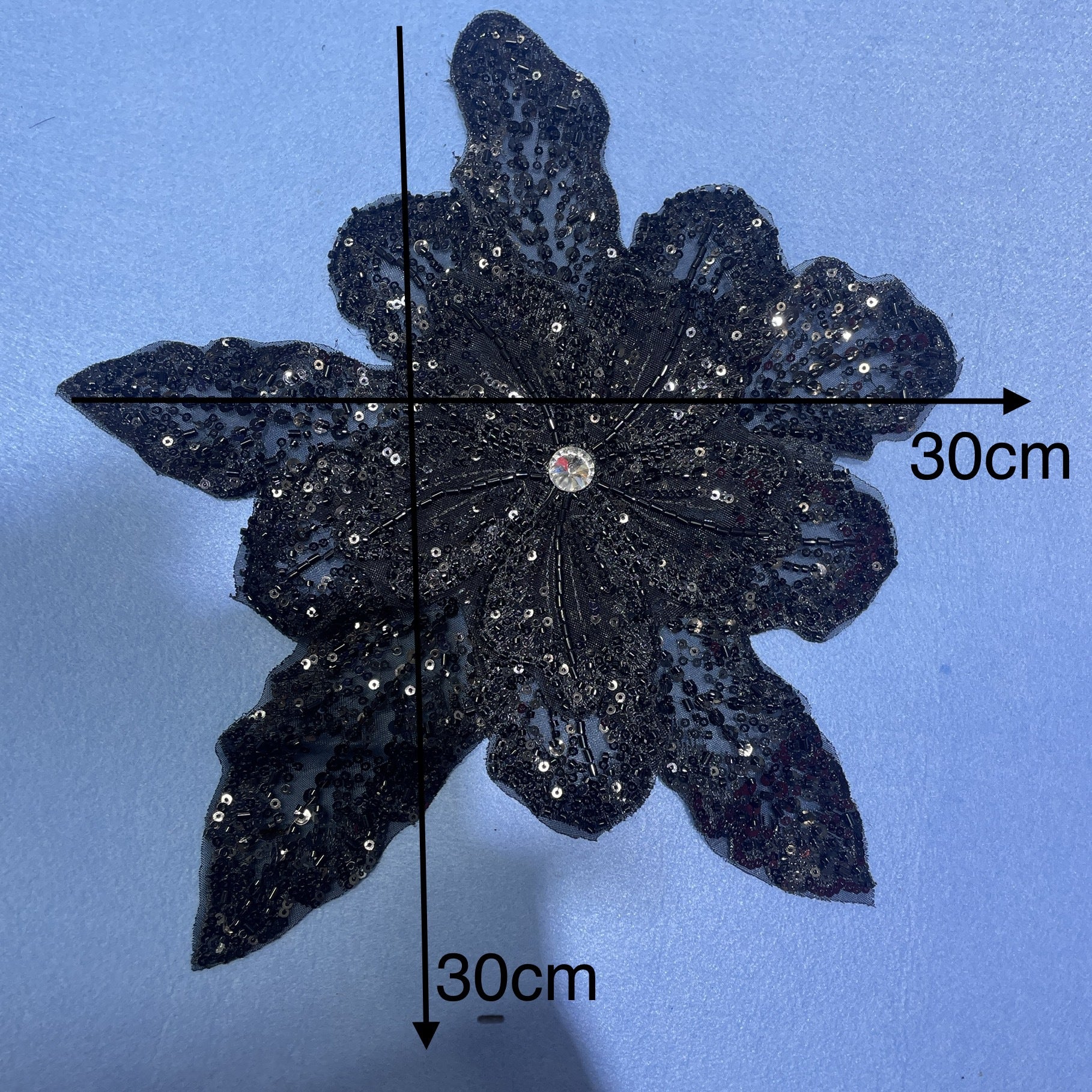 Multicolor Layered Sequin & Beaded 3D Floral Appliqué – Decorative Patch for Dresses, Evening Gowns & Bridal Fashion Accessories