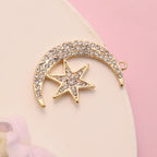 Vintage Star Moon Hollow Pendant Handmade Star Moon Pendant Bracelet Necklace Accessories DIY Alloy Accessories