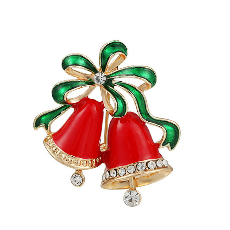 Women's Christmas Brooches Set - New Fashion Santa Tree Reindeer Wreath Snowflake Bell Pins