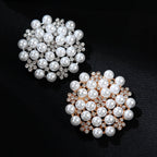 Korea style full pearl swan rhinestone flower brooch pin -women's fashion accessories