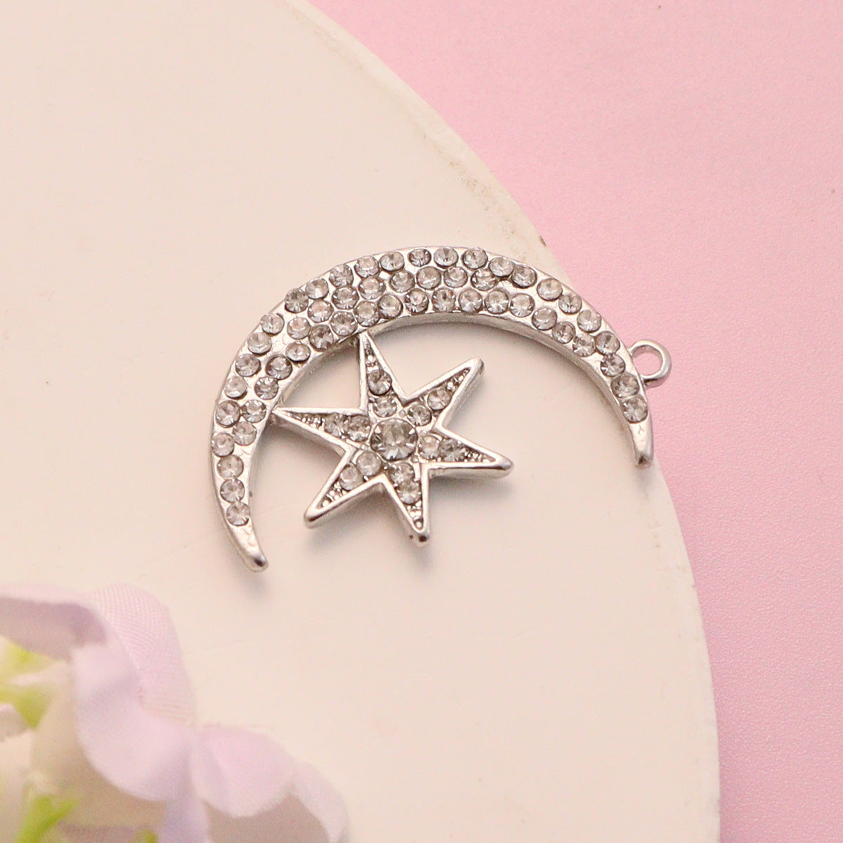 Vintage Star Moon Hollow Pendant Handmade Star Moon Pendant Bracelet Necklace Accessories DIY Alloy Accessories