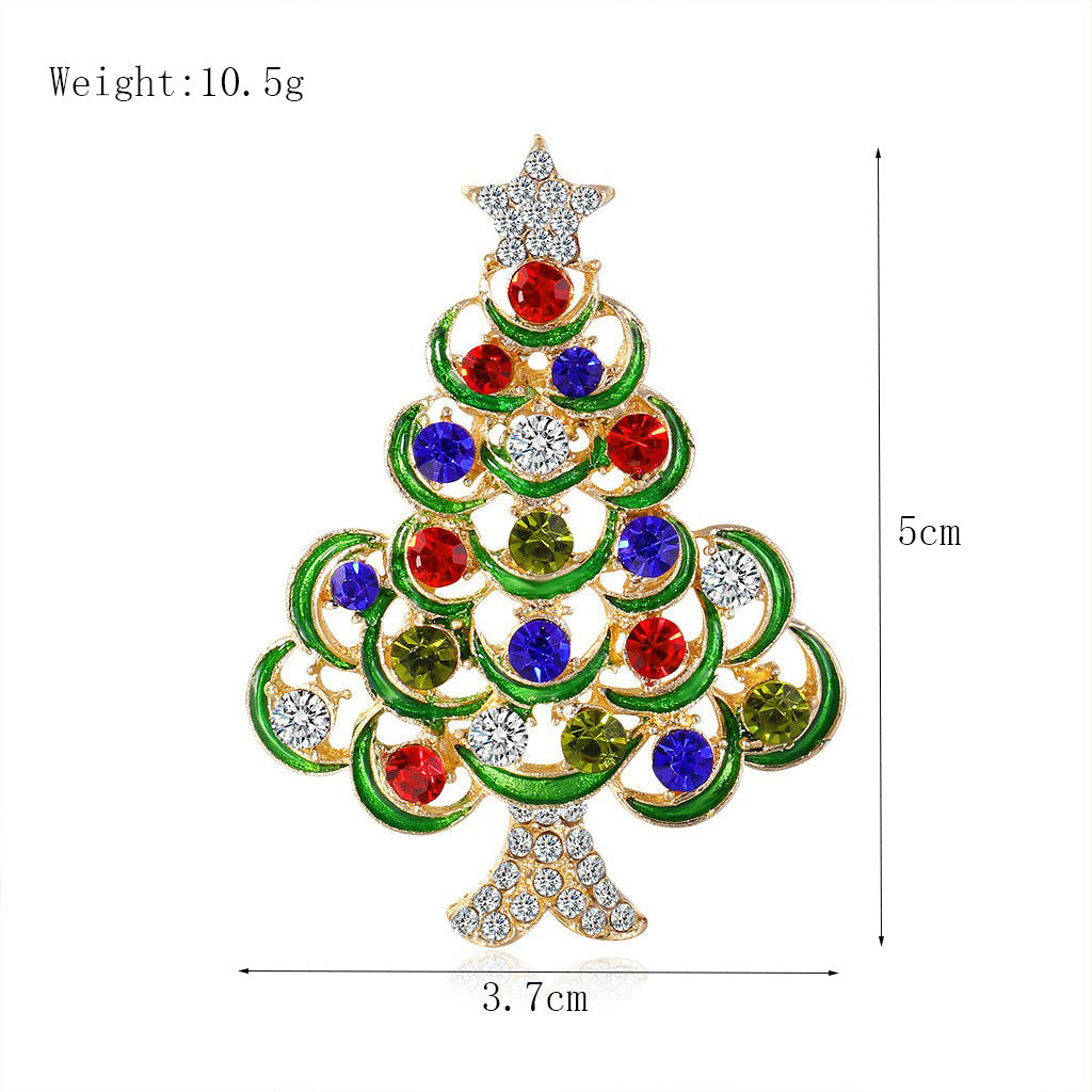 Women's Christmas Brooches Set - New Fashion Santa Tree Reindeer Wreath Snowflake Bell Pins