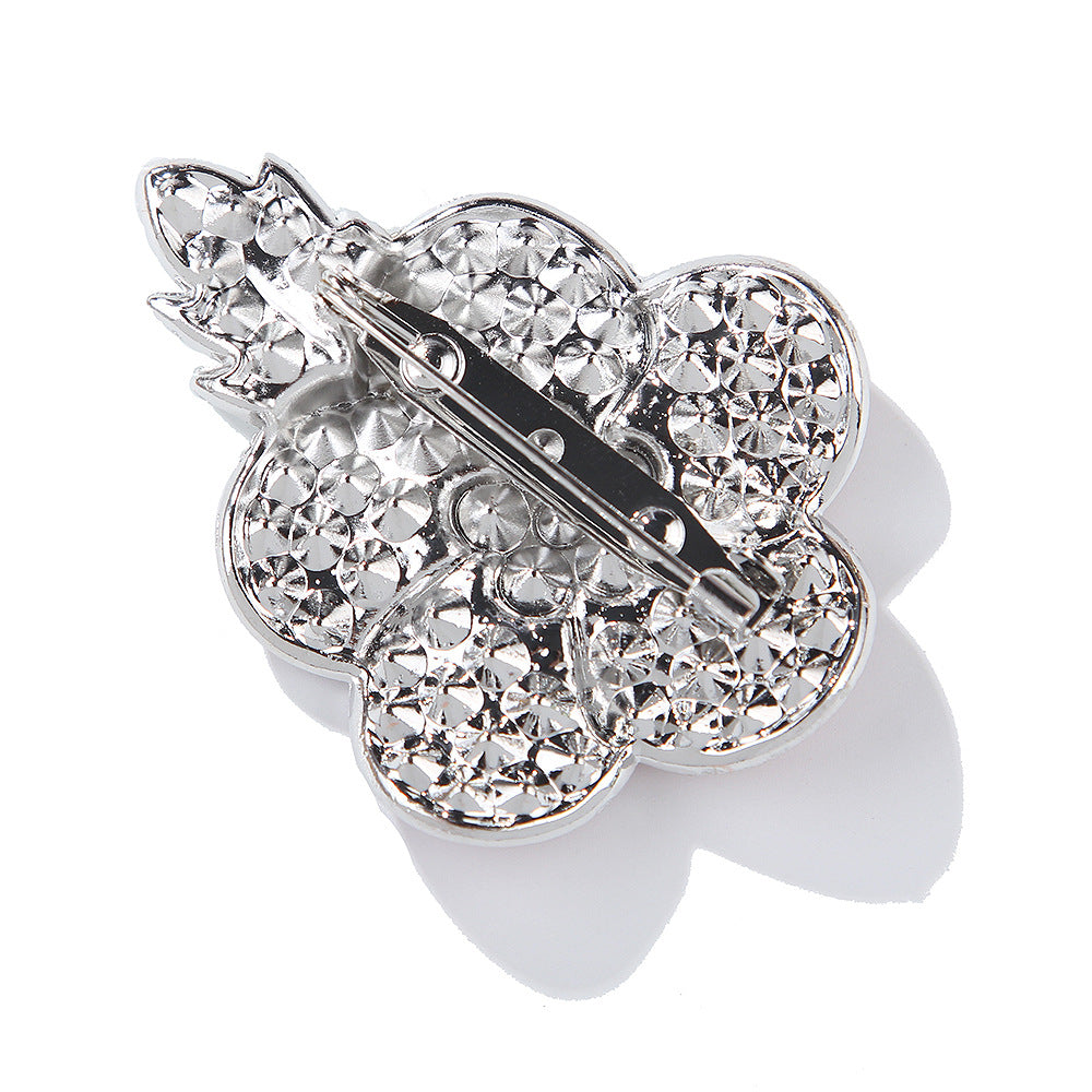 Fashionable Hand-Painted Bright Red Eco-Friendly Alloy Rhinestone Poppy Flower Brooch Pin Corsage for Women's Unique Accessories