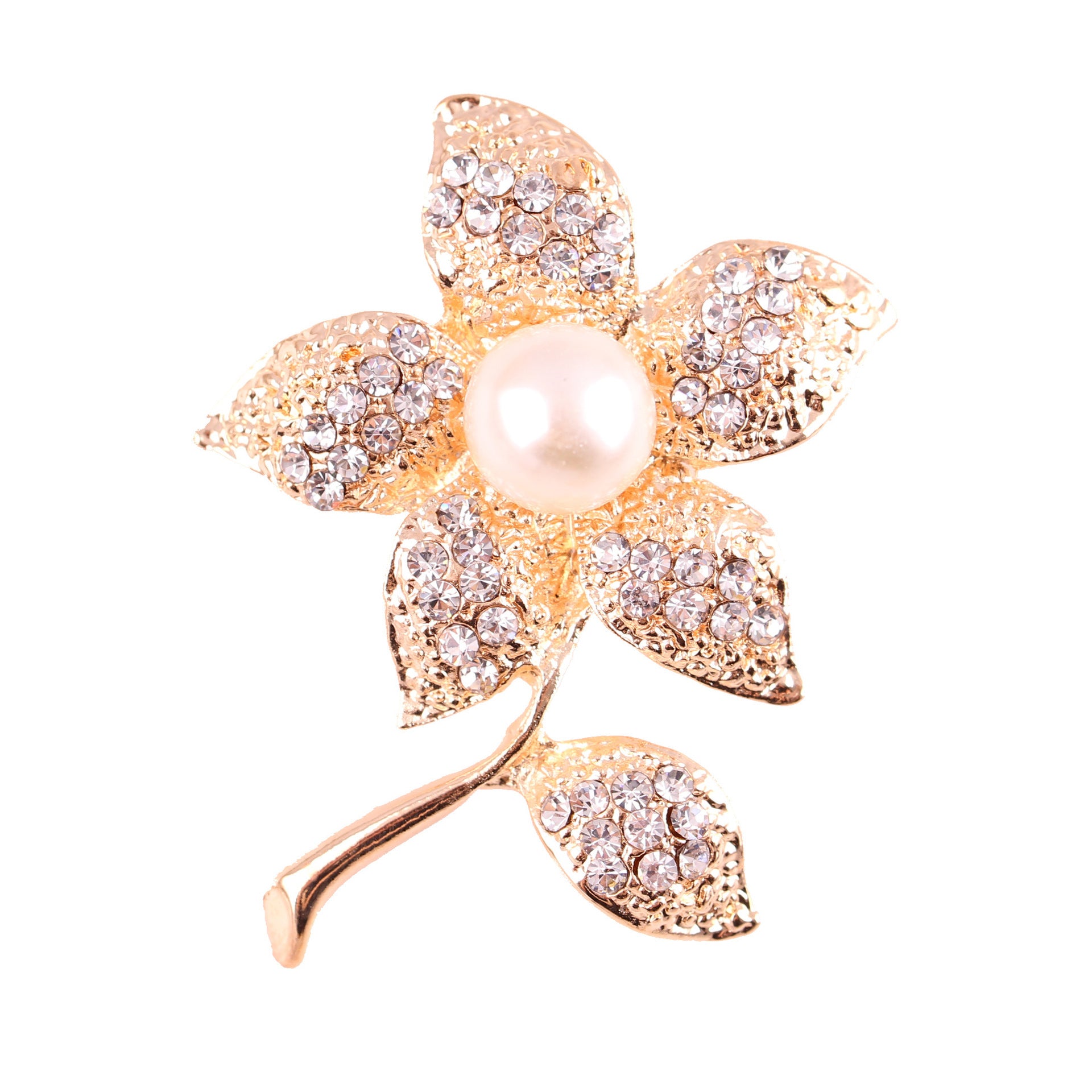Korea style full pearl swan rhinestone flower brooch pin -women's fashion accessories