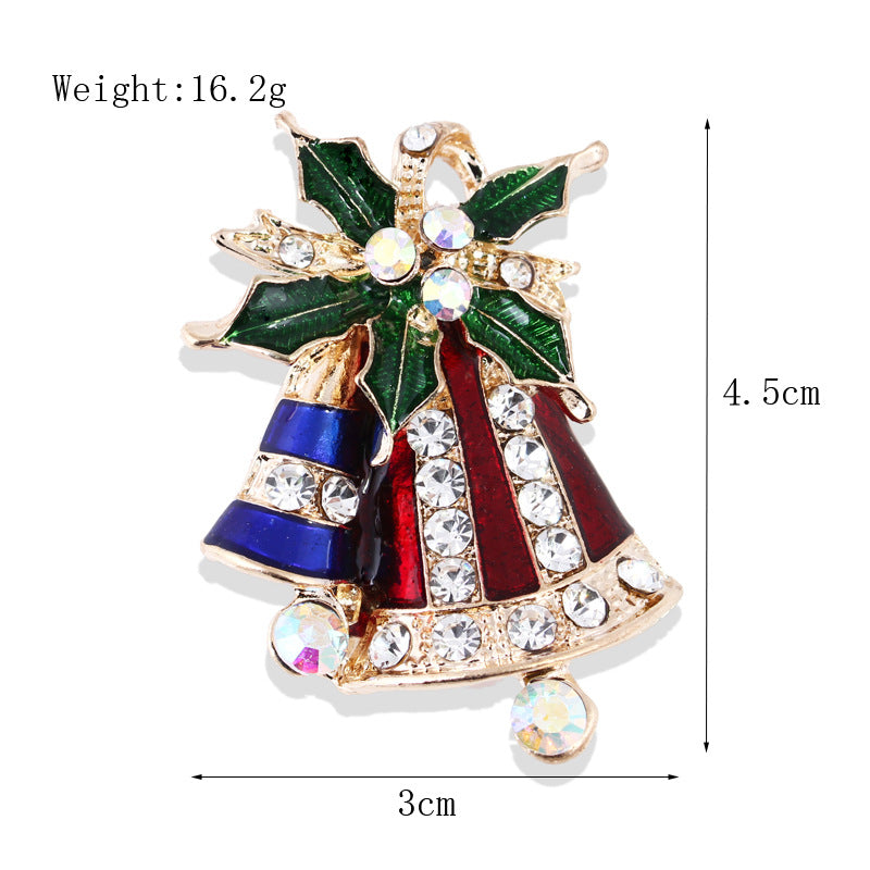 Women's Christmas Brooches Set - New Fashion Santa Tree Reindeer Wreath Snowflake Bell Pins