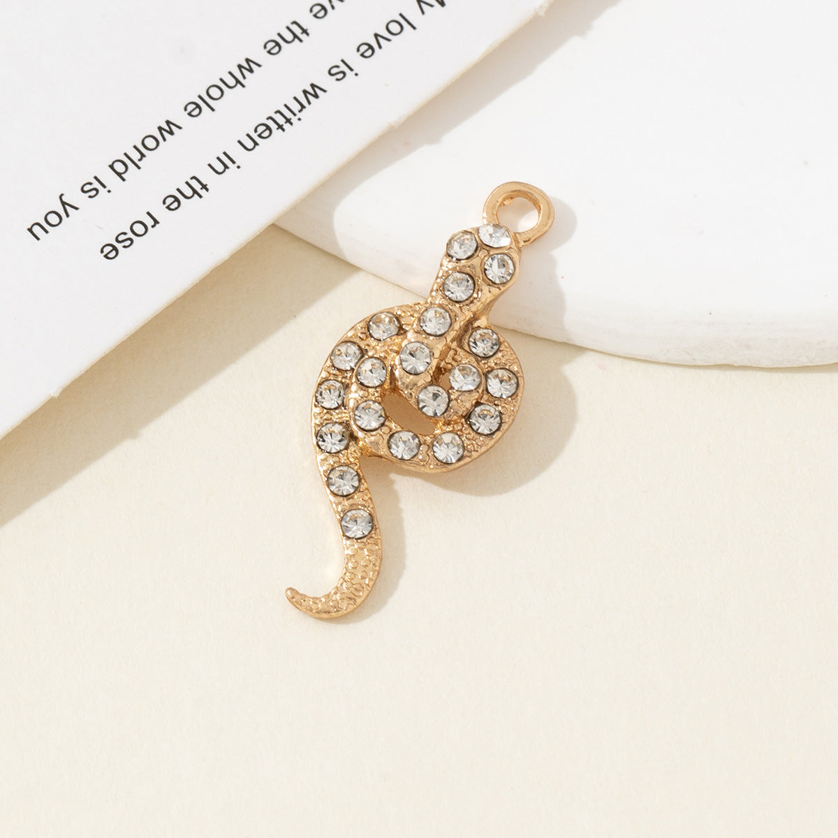 Cross Border New Diamond Inlaid Snake Shaped Alloy Pendant Bracelet Necklace Earring Accessories High-end Diy Material Accessories