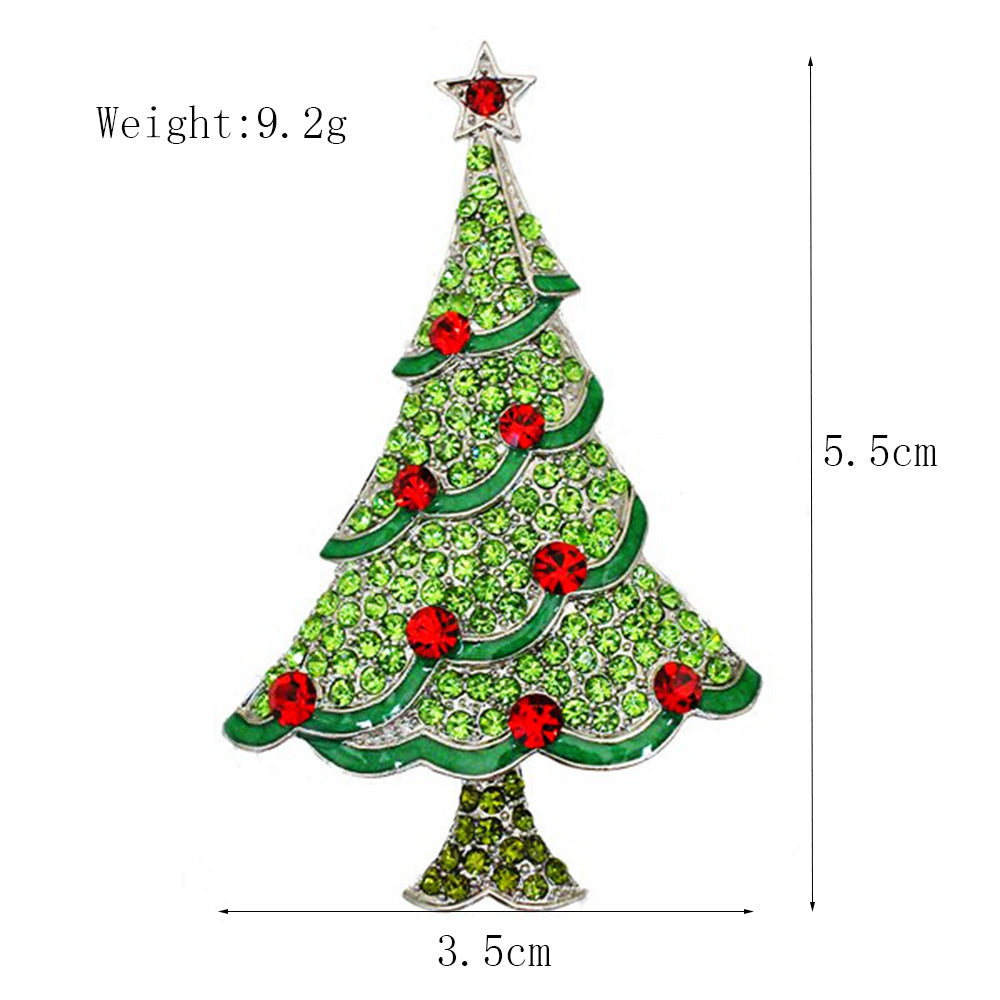 Women's Christmas Brooches Set - New Fashion Santa Tree Reindeer Wreath Snowflake Bell Pins