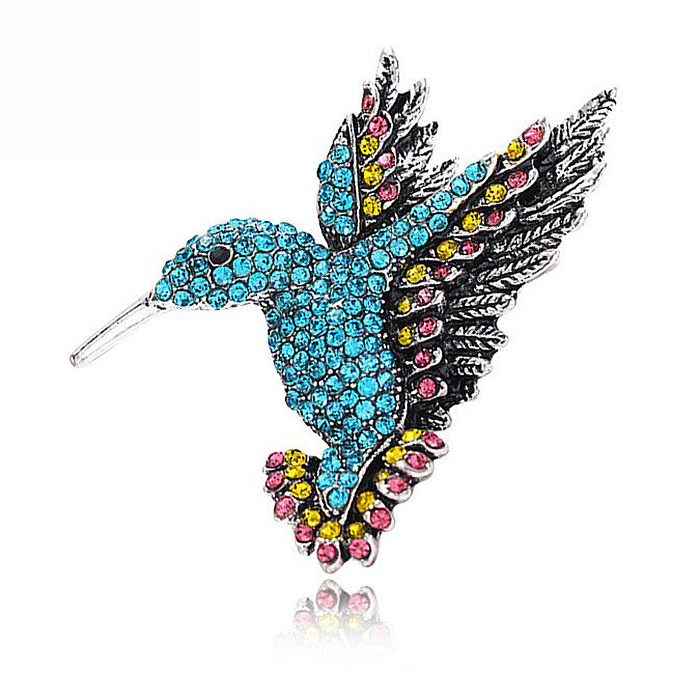 Retro Woodpecker Brooch - Full Crystal Rhinestone Eco Alloy Bird Pin, Vintage Style Women's Fashion Jewelry