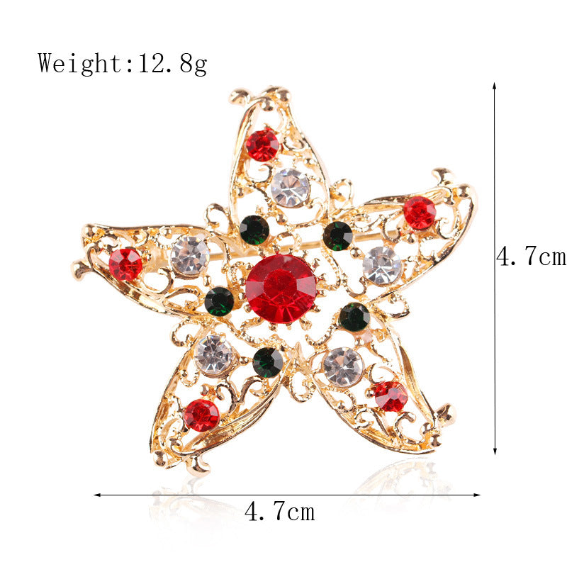 Women's Christmas Brooches Set - New Fashion Santa Tree Reindeer Wreath Snowflake Bell Pins
