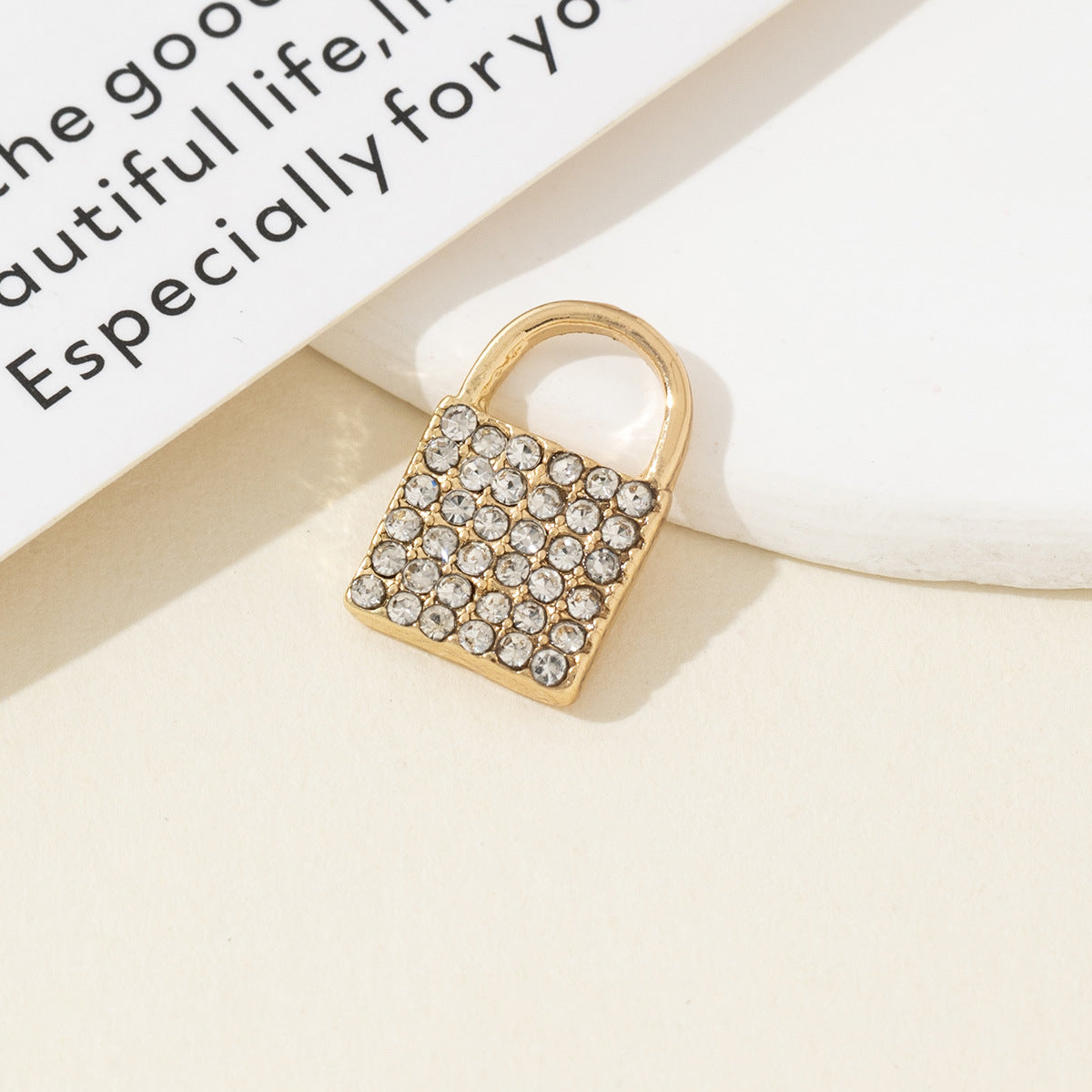 Diamond Studded Lock Pendant, Heart-shaped Lock, Fake Lock Bracelet, Earring Material, Luggage, Clothing Decoration, Diy Alloy Jewelry Accessories