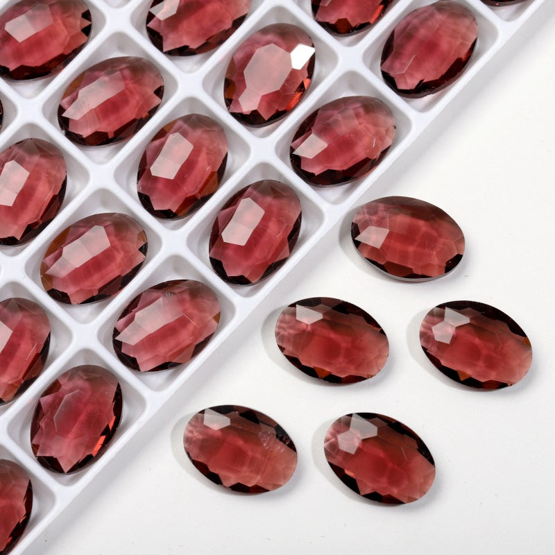 K9 Glass 10x14mm Ice Oval Pointed-Back Rhinestones – Bulk Colorful Marquise Gems for Nail Art